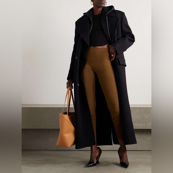 NWT Wolford Perforated Wool-Blend Leggings in Brown Size Small Quiet Luxury - Picture 14 of 16